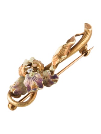 Brooch 14K Diamond Flower Brooch