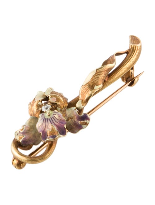 Brooch 14K Diamond Flower Brooch