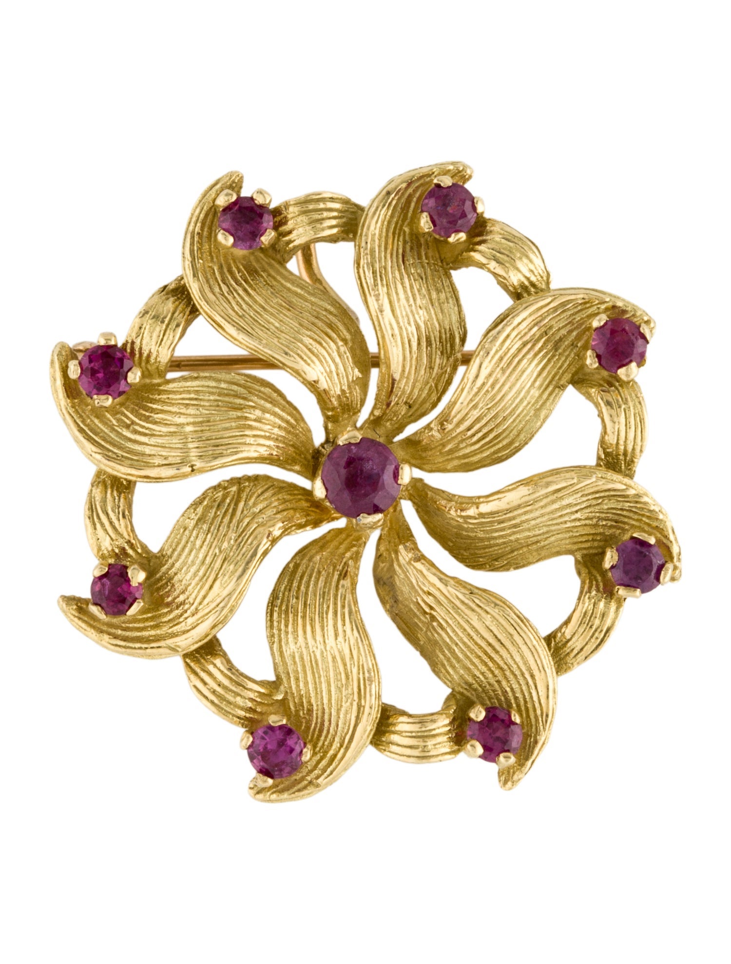 Brooch Ruby Flower