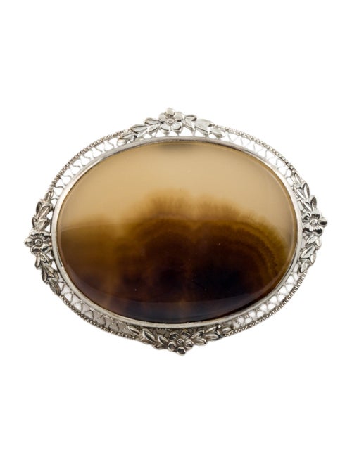 Brooch 14K Agate Brooch