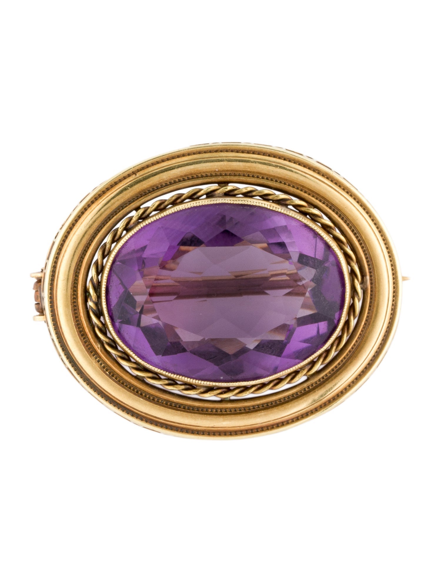 Brooch Vintage 14K 11.65ct Amethyst Pin