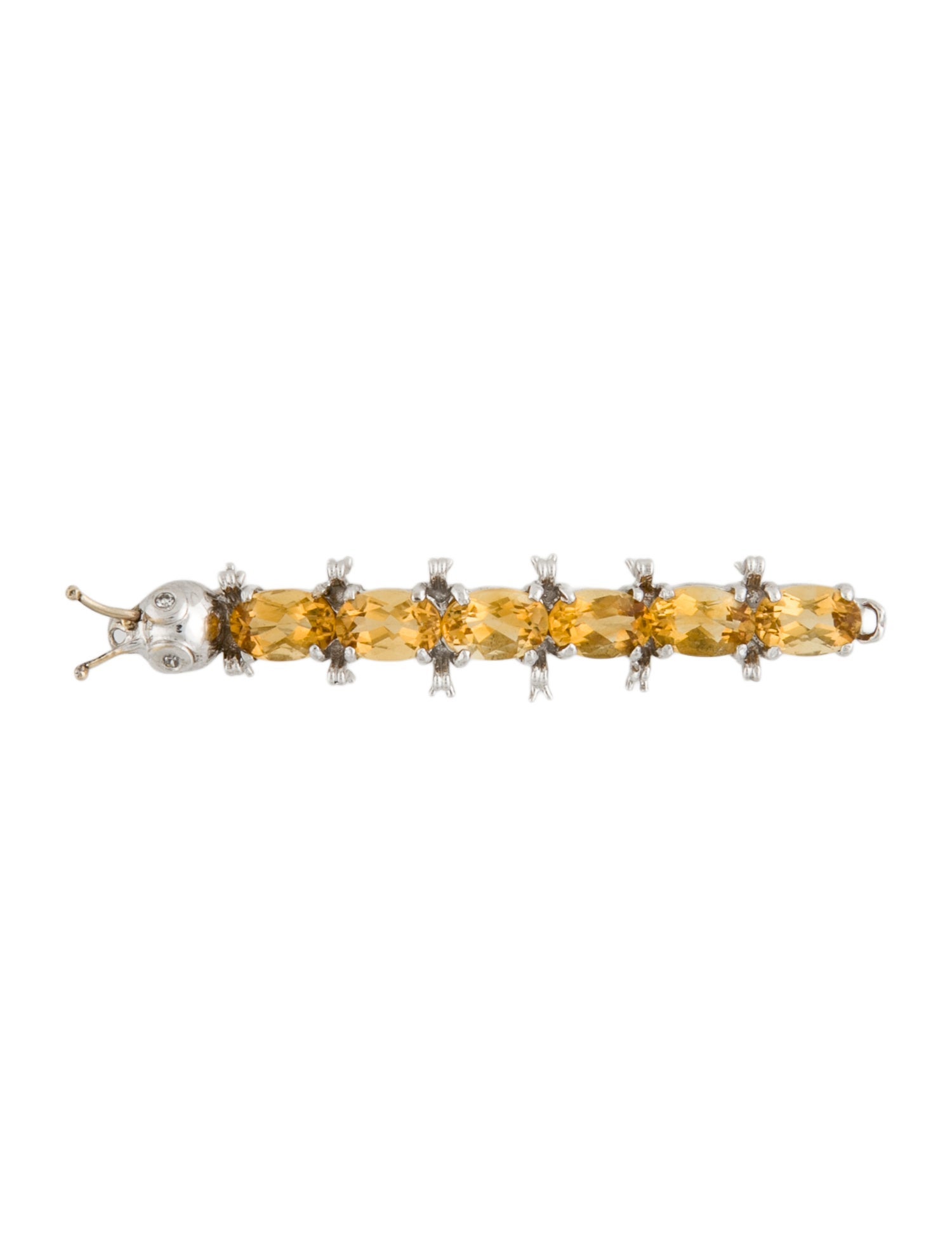 Brooch 18K 2.49ctw Citrine & Diamond-Eyed Insect