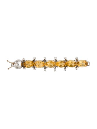 Brooch 18K 2.49ctw Citrine & Diamond-Eyed Insect Brooch