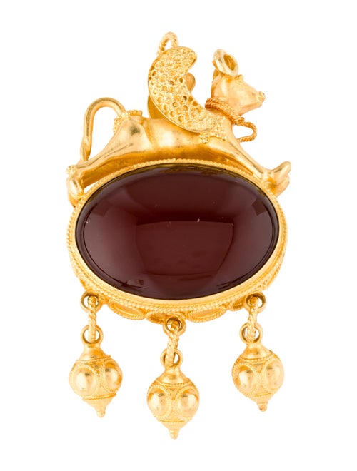 Brooch 18K Sard Pendant Brooch