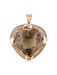 Brooch 14K 84.28ct Smoky Quartz Convertible Pendant Brooch