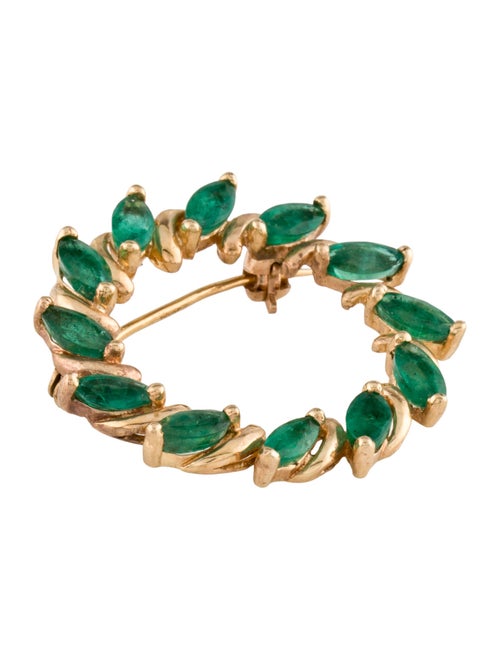 Brooch 14K 2.76ctw Emerald Wreath Brooch