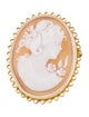 Brooch 18K Shell Cameo Pendant Brooch