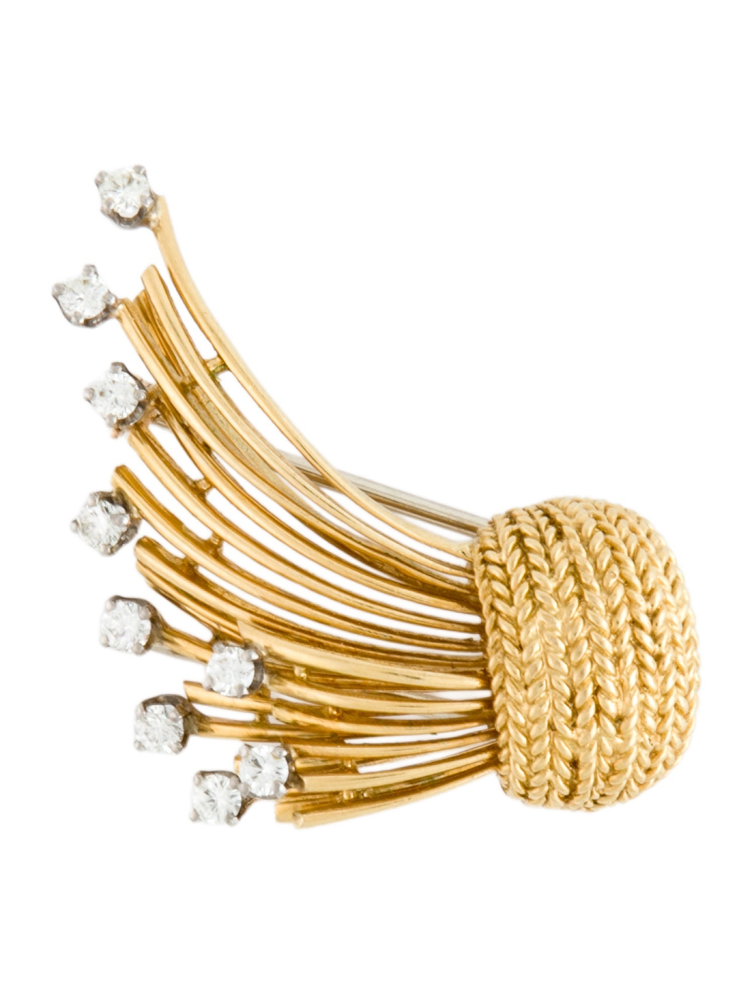 Brooch Vintage 18K Diamond Pin