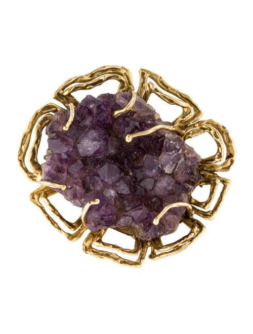 Brooch 14K Druzy Brooch