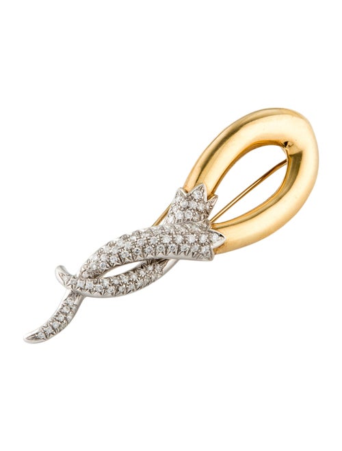Brooch 18K 1.44ctw Diamond Pin Brooch