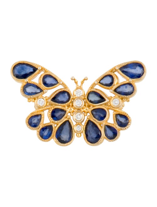 Brooch 14K Sapphire & Diamond Butterfly Brooch