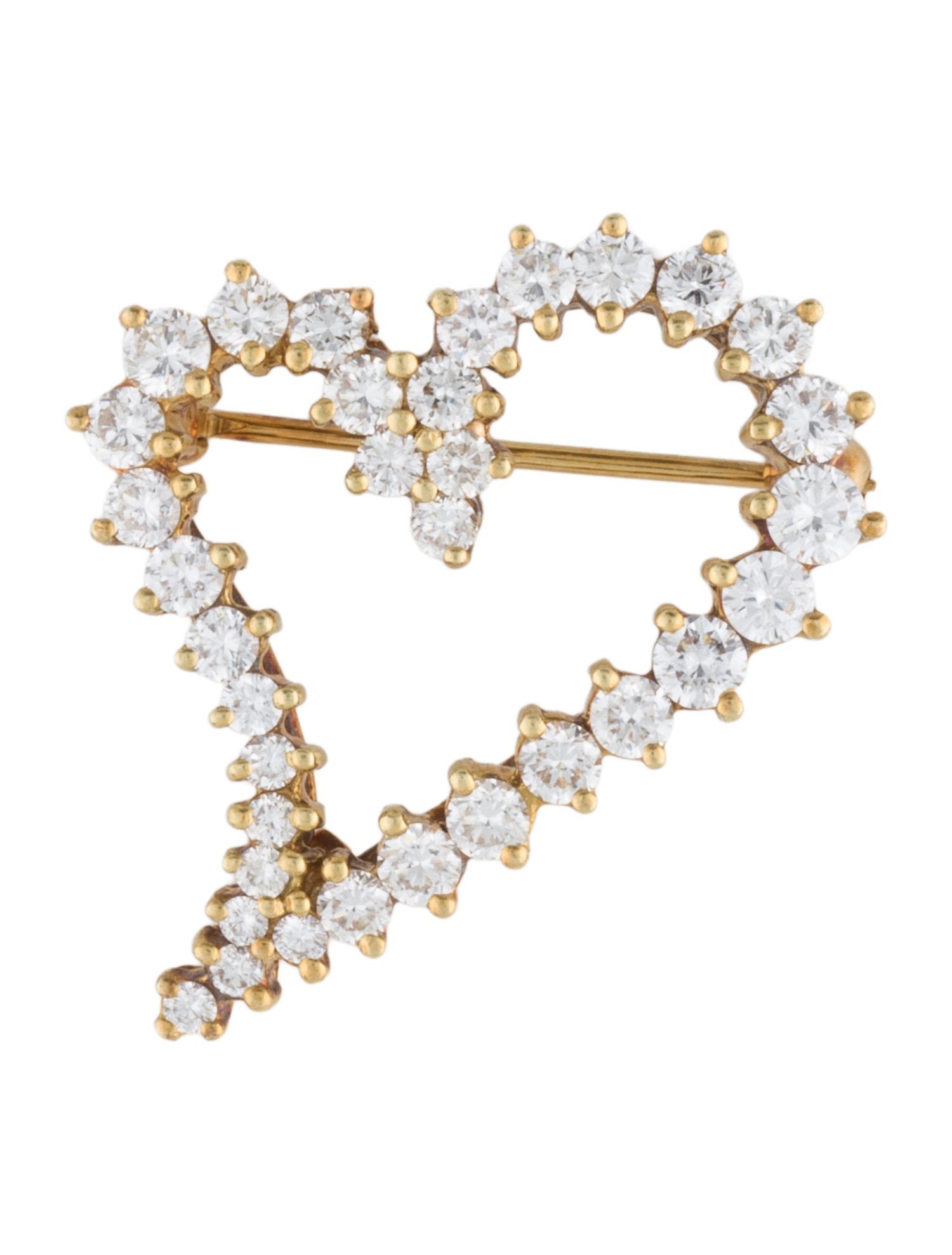 Brooch 18K 2.04ctw Diamond Heart Brooch