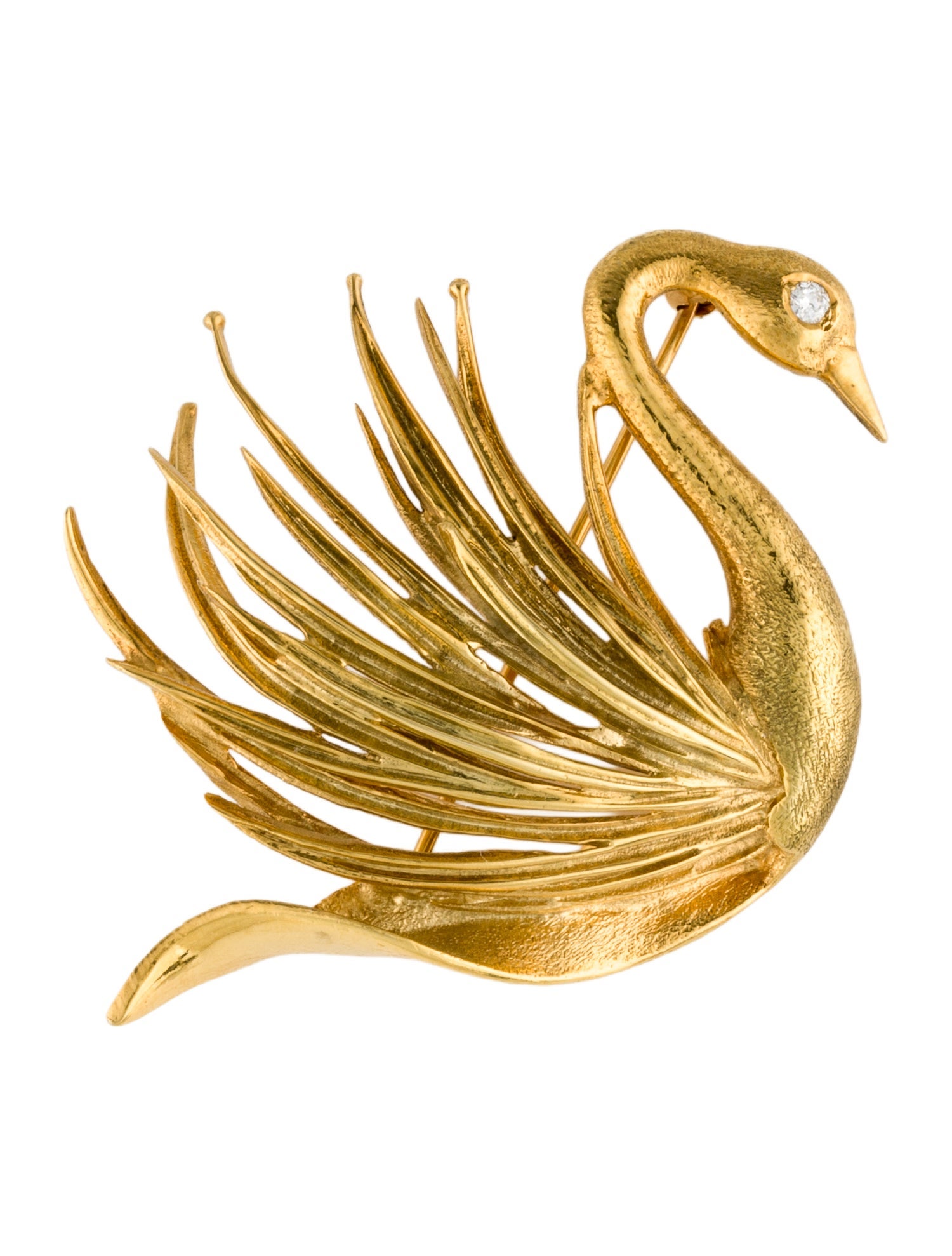 Brooch 18K Diamond Swan