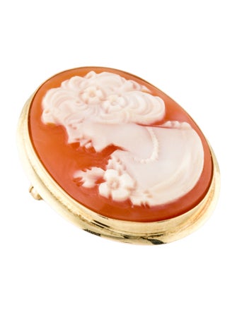 Brooch 14K Shell Cameo Convertible Brooch