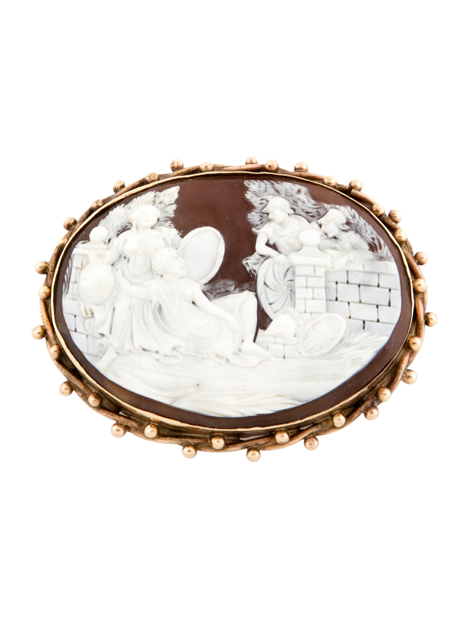 Brooch Vintage 14K Shell Cameo Convertible Pin & Pendant