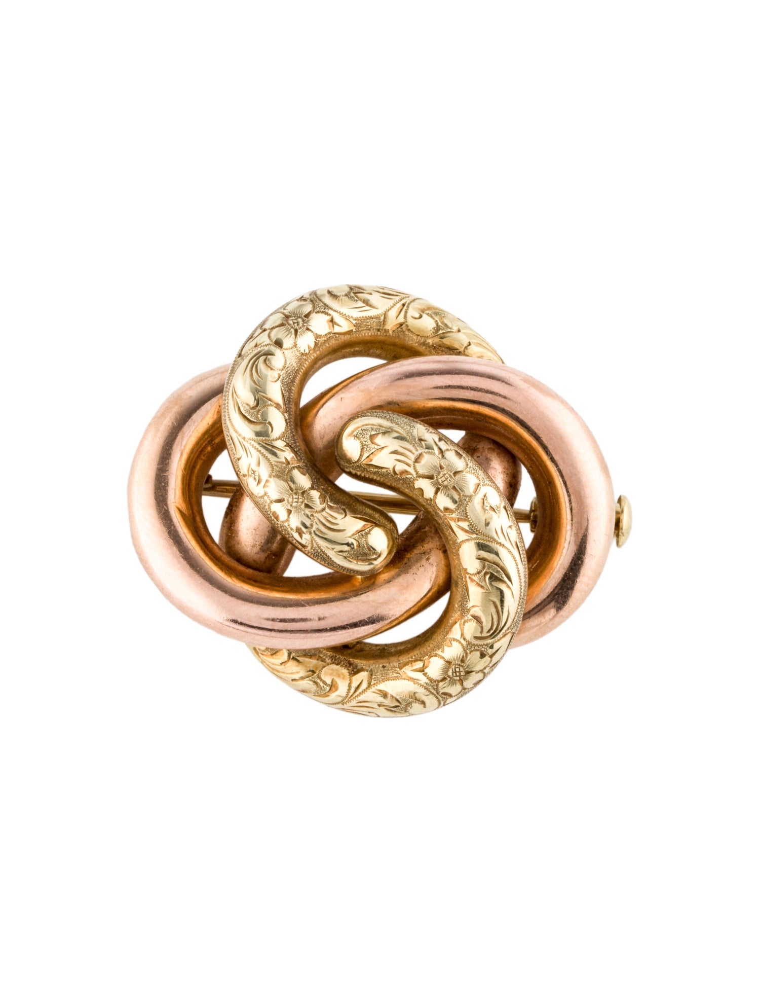Brooch 14K Textured Knot