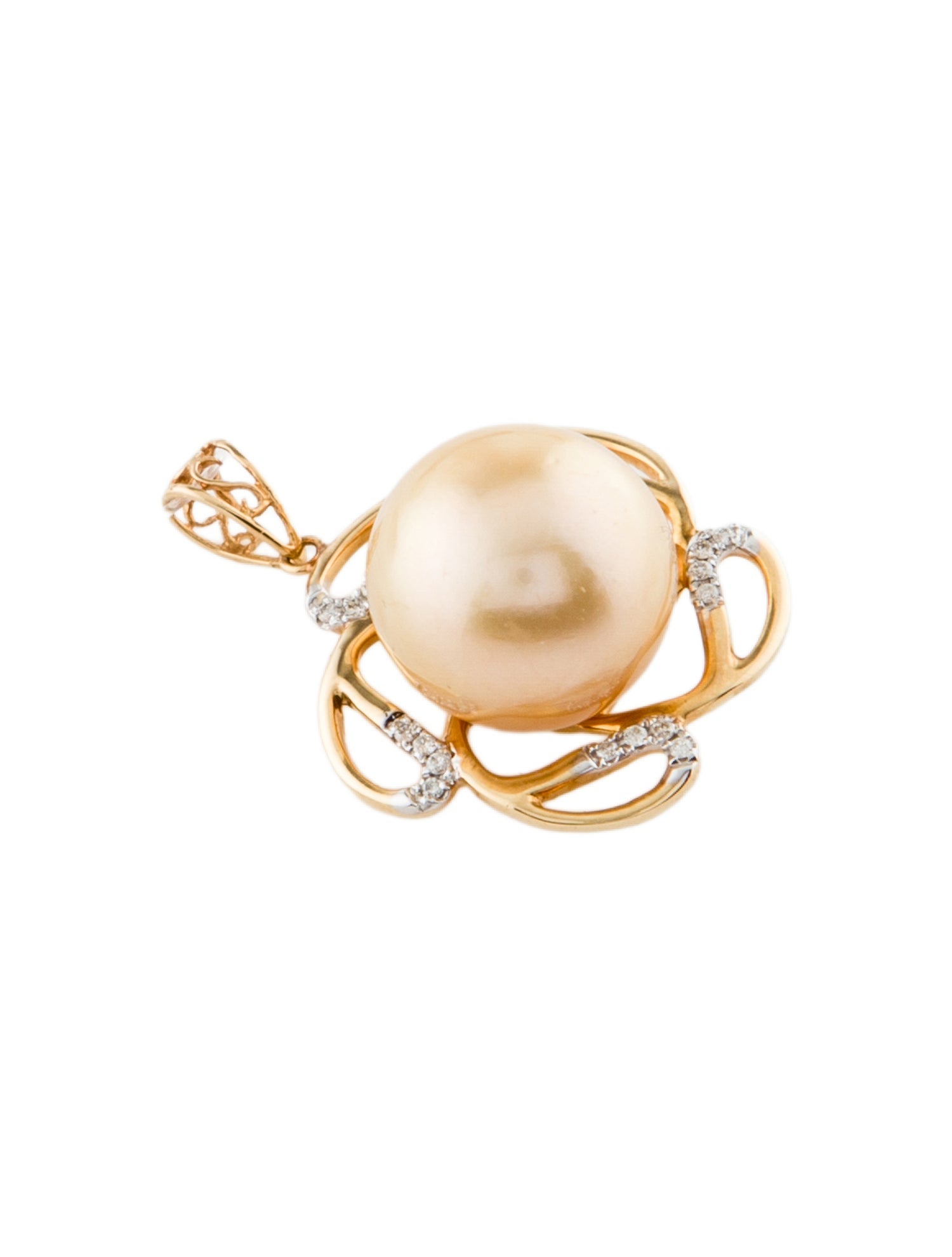 Brooch 18K Pearl & Diamond Pendant