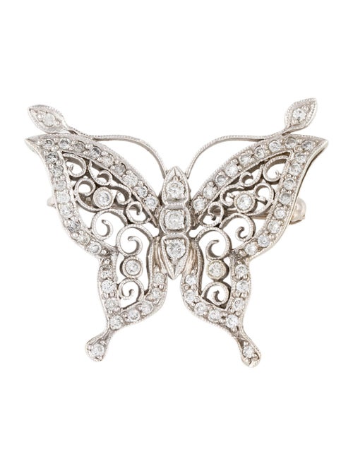 Brooch 14K Diamond Butterfly Pin