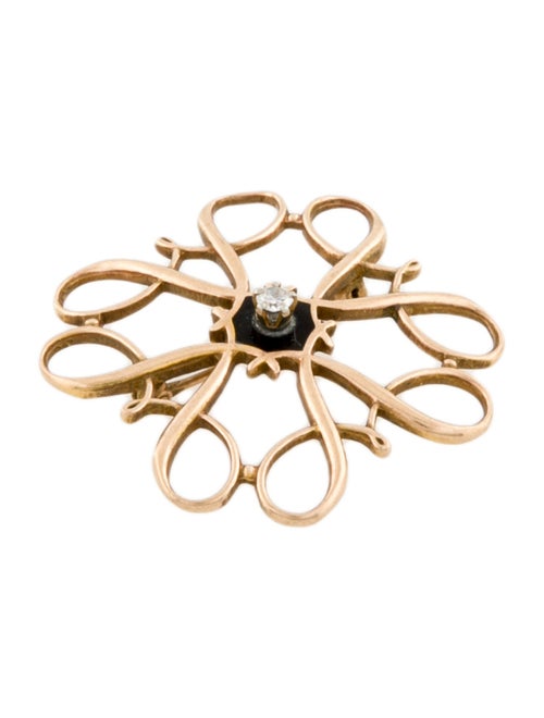 Brooch 10K Diamond & Enamel Brooch