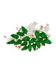 Brooch 18K Multi-Stone & Diamond Bird & Leaf Brooch