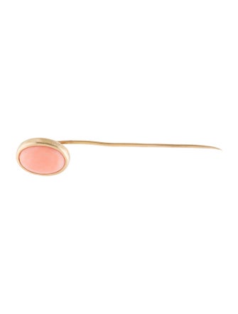 Brooch 14K Coral Stick Pin