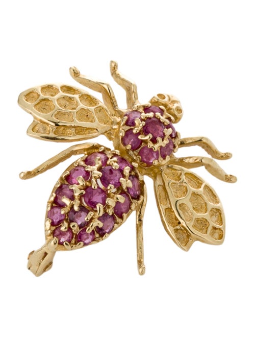 Brooch 14K Ruby Bug Pin