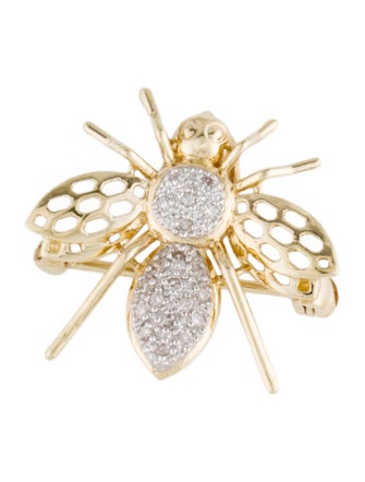 Brooch 14K Diamond Bee Convertible Pendant Brooch