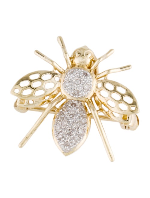 Brooch 14K Diamond Bee Convertible Pendant Brooch