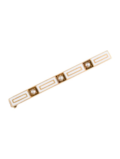 Brooch 14K Pearl Bar Pin