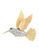 Brooch 18K Emerald & Diamond Hummingbird Brooch