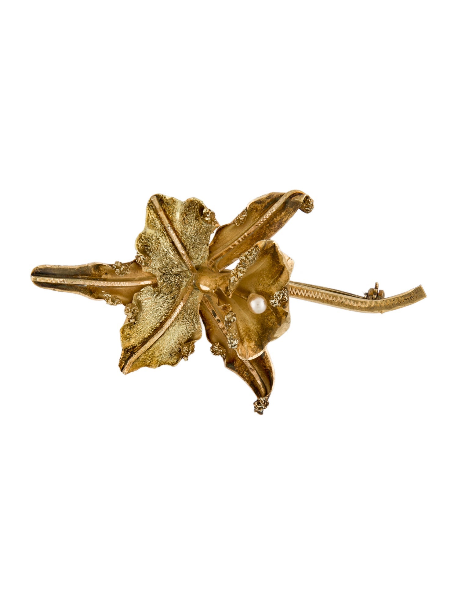 Brooch Pearl Orchid