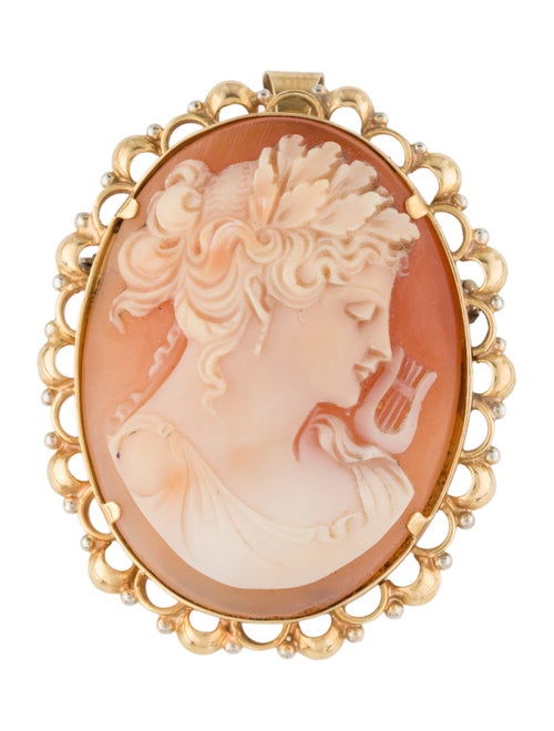 Brooch 18K Shell Cameo Convertible Brooch