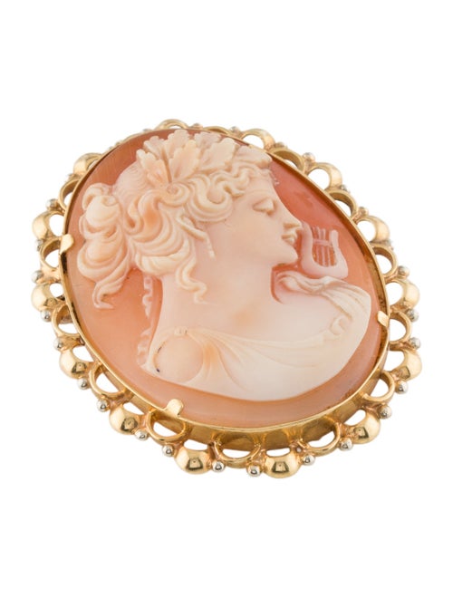 Brooch 18K Shell Cameo Convertible Brooch