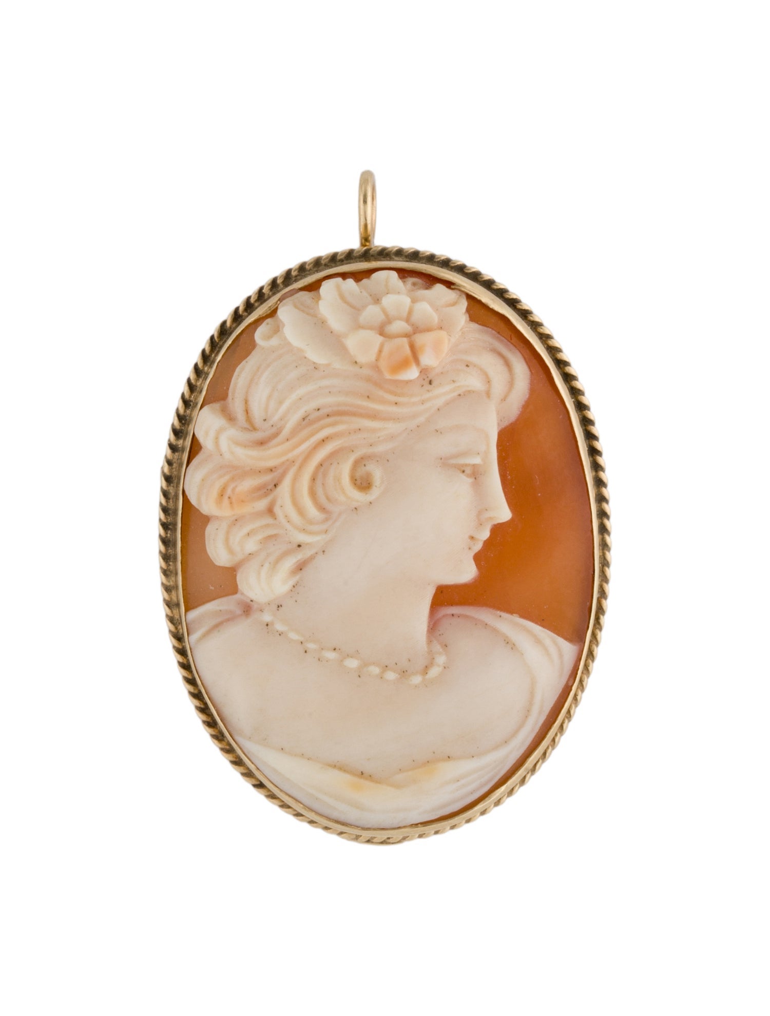 Brooch 14K Shell Pendant