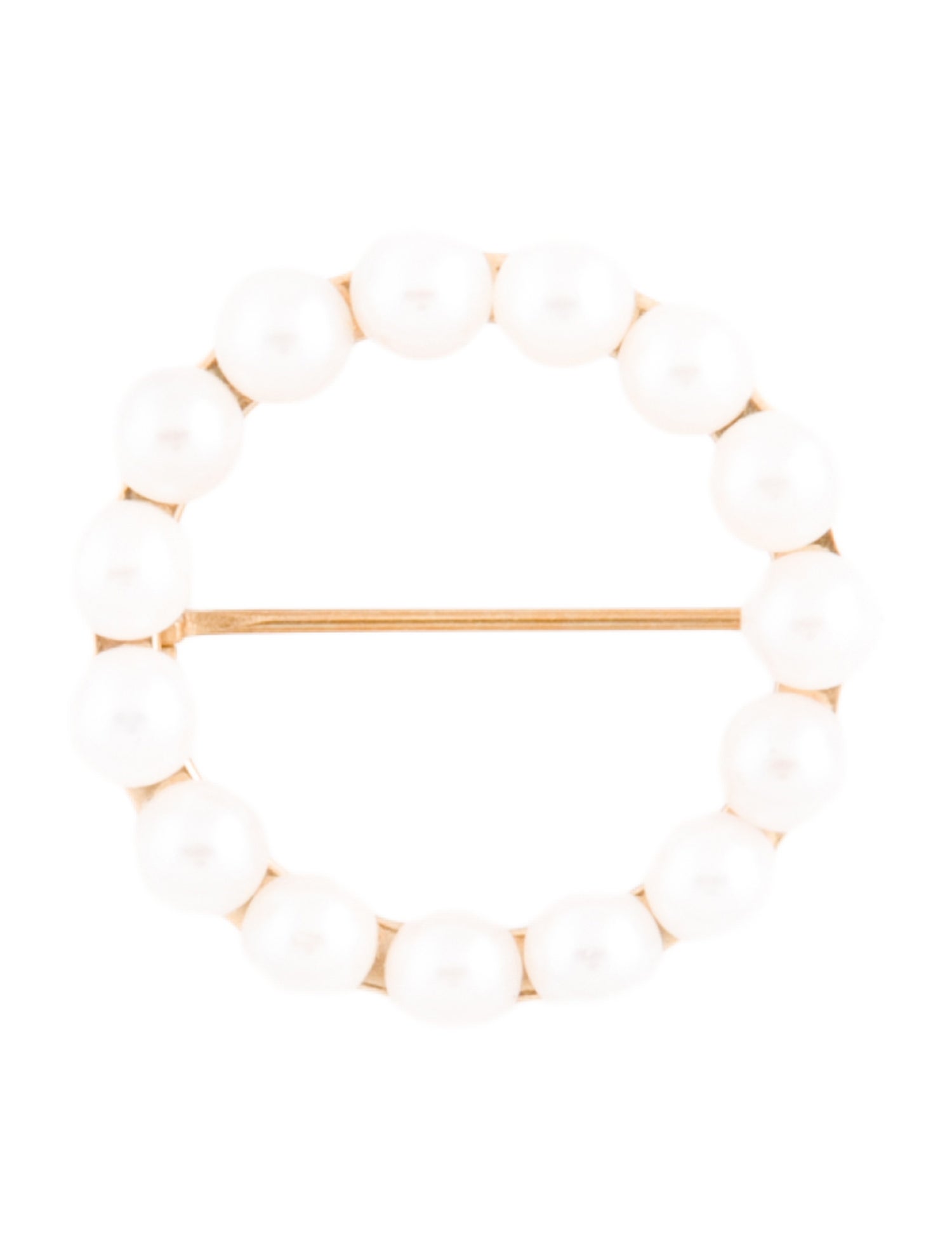 Brooch 14K Pearl Circle