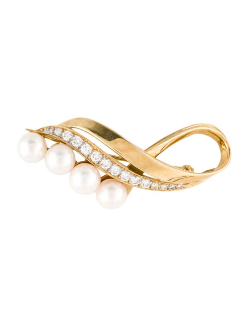 Brooch 18K Pearl & Diamond Brooch