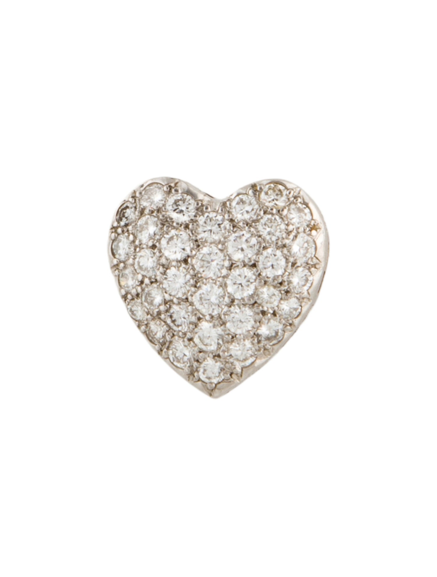 Brooch Platinum 1.0ctw Diamond Heart Pin