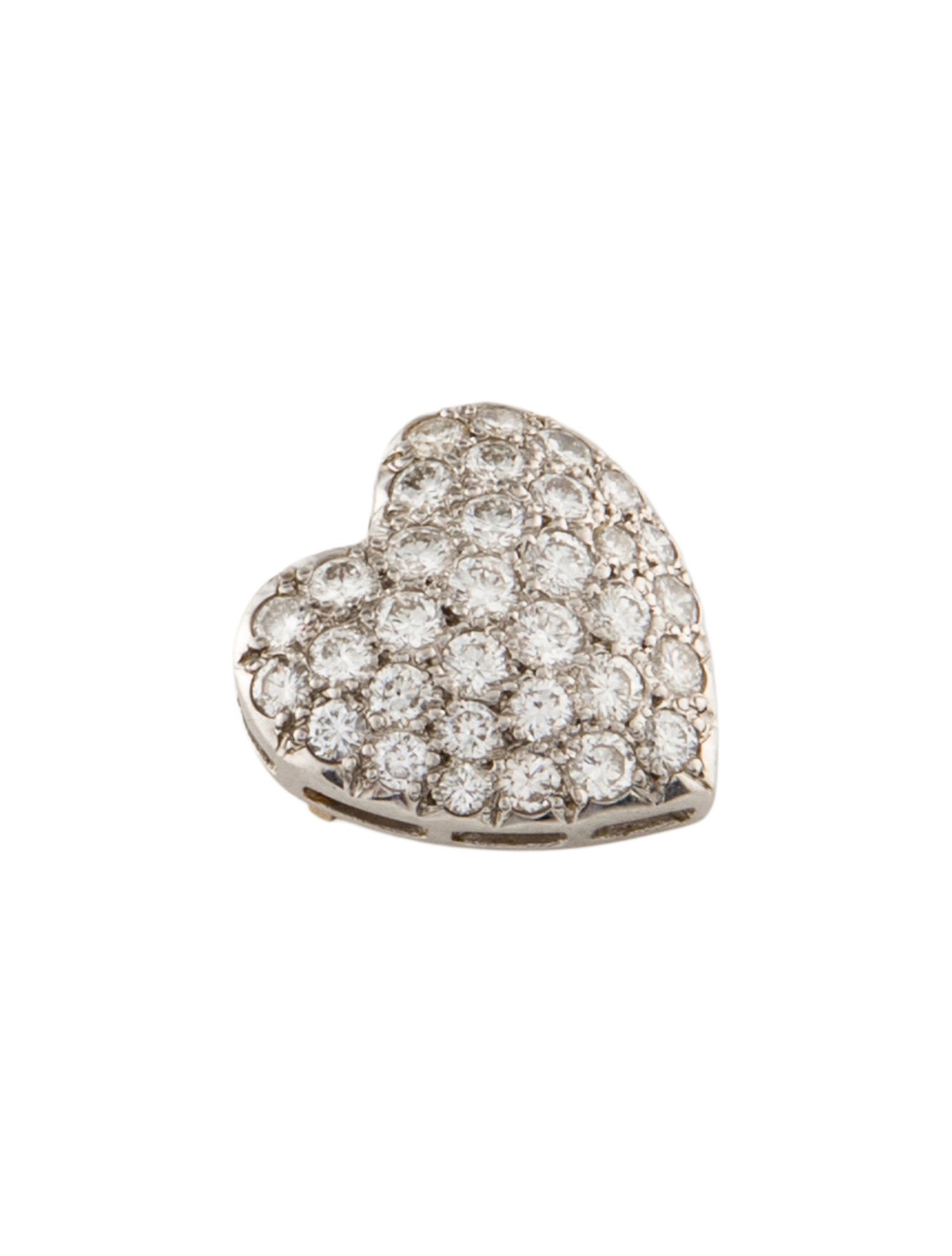 Brooch Platinum 1.0ctw Diamond Heart Pin