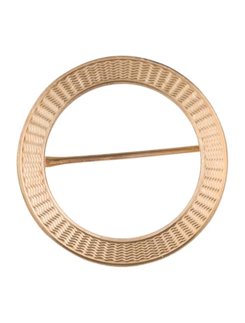 Brooch 14K Textured Circle Brooch