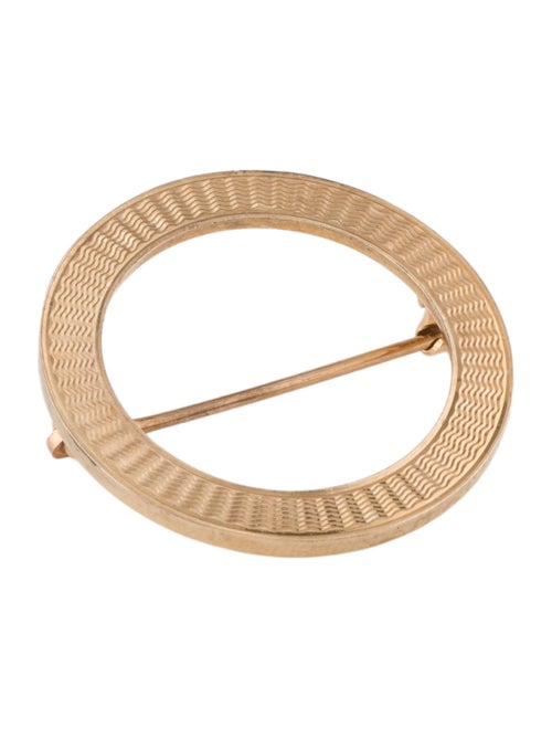 Brooch 14K Textured Circle Brooch