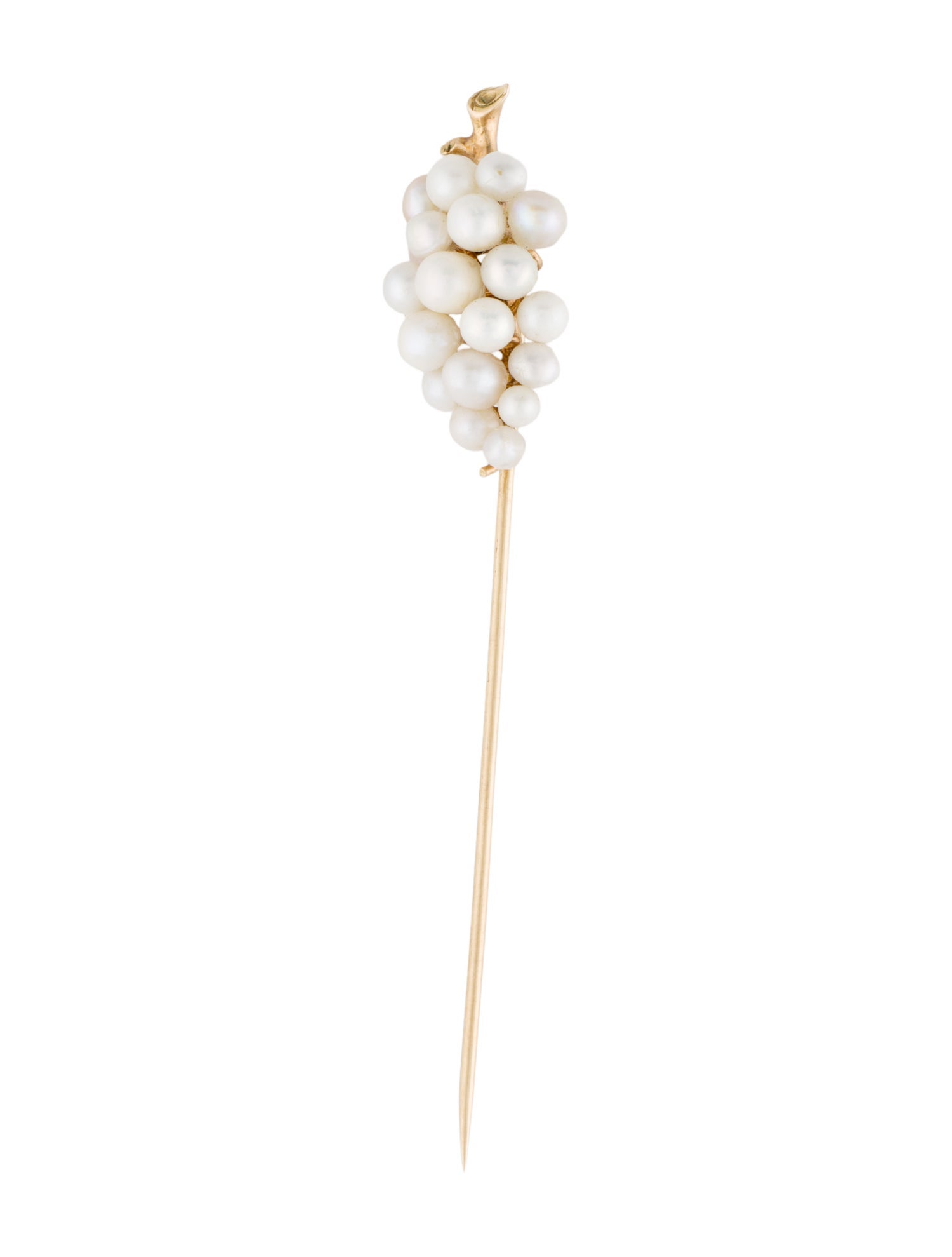 Brooch 14K Pearl Grape Bunch Stick Pin