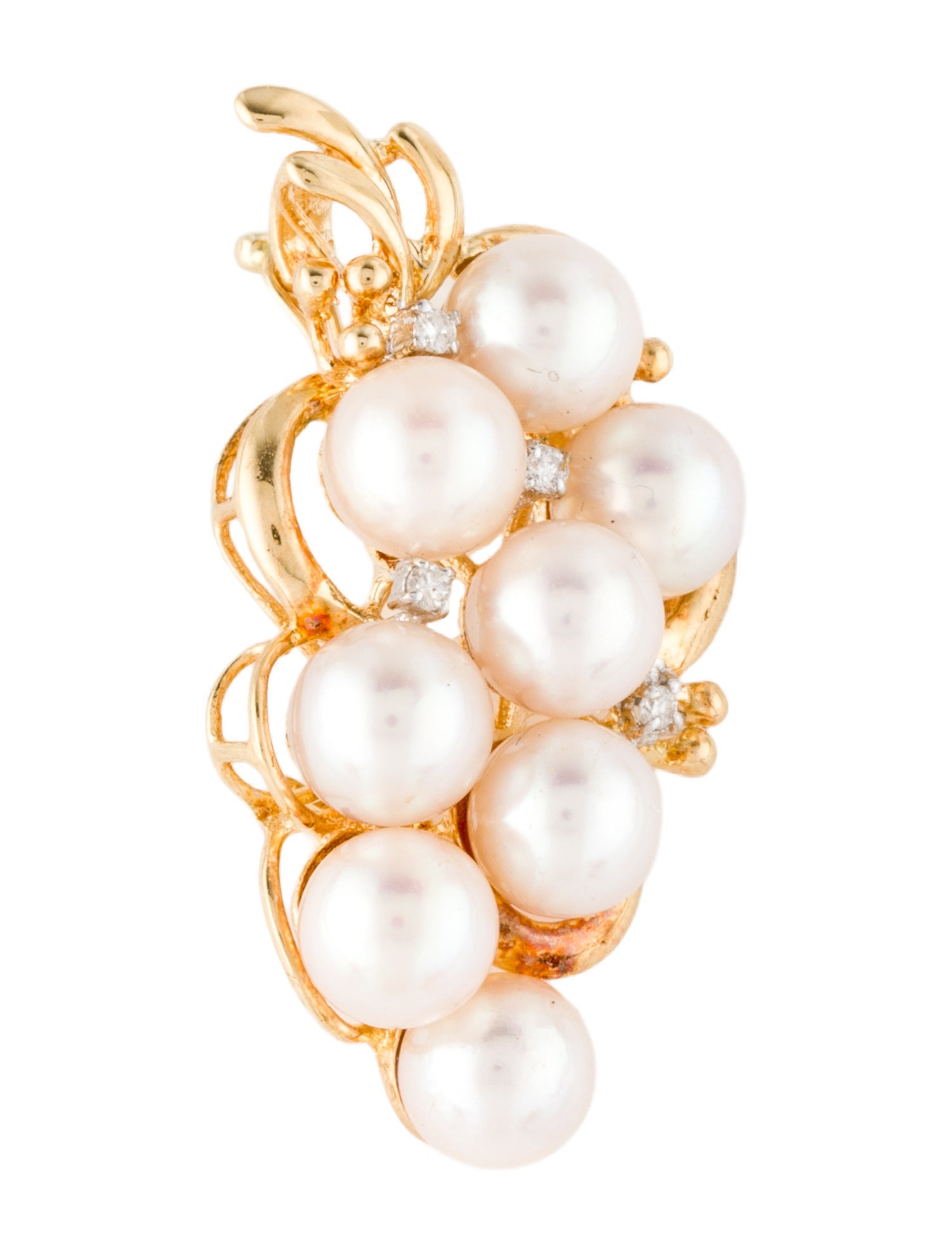 Brooch 14K Pearl & Diamond