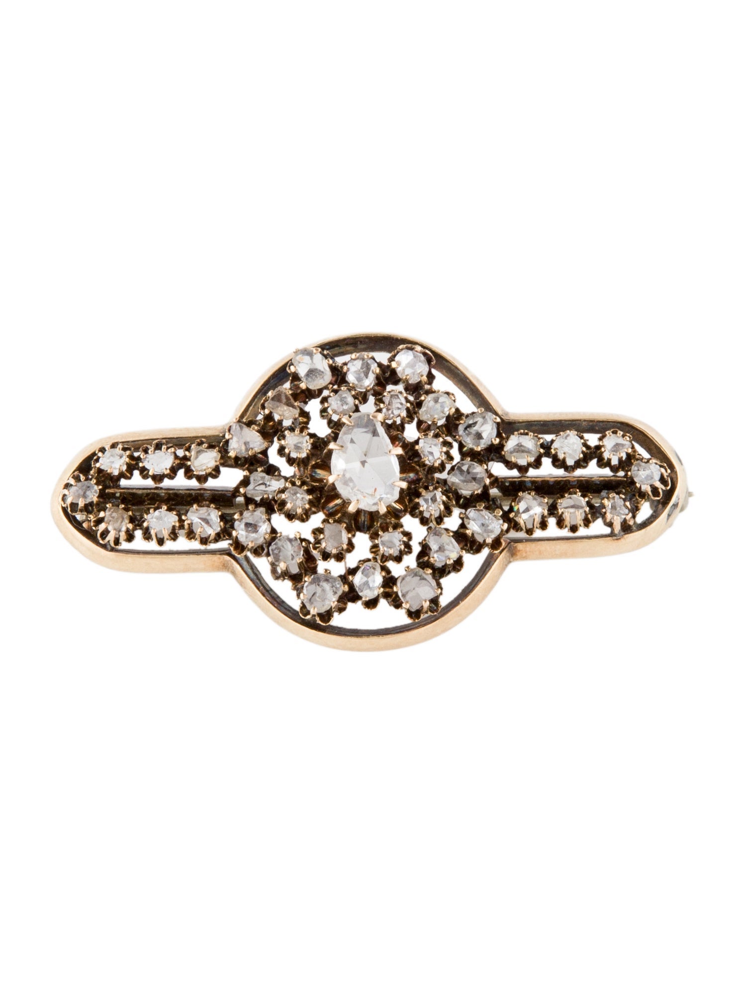 Brooch Vintage 14K Diamond Pin