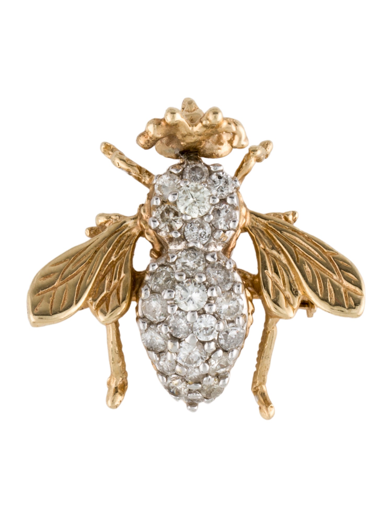 Brooch 14K 1.09ctw Diamond Fly