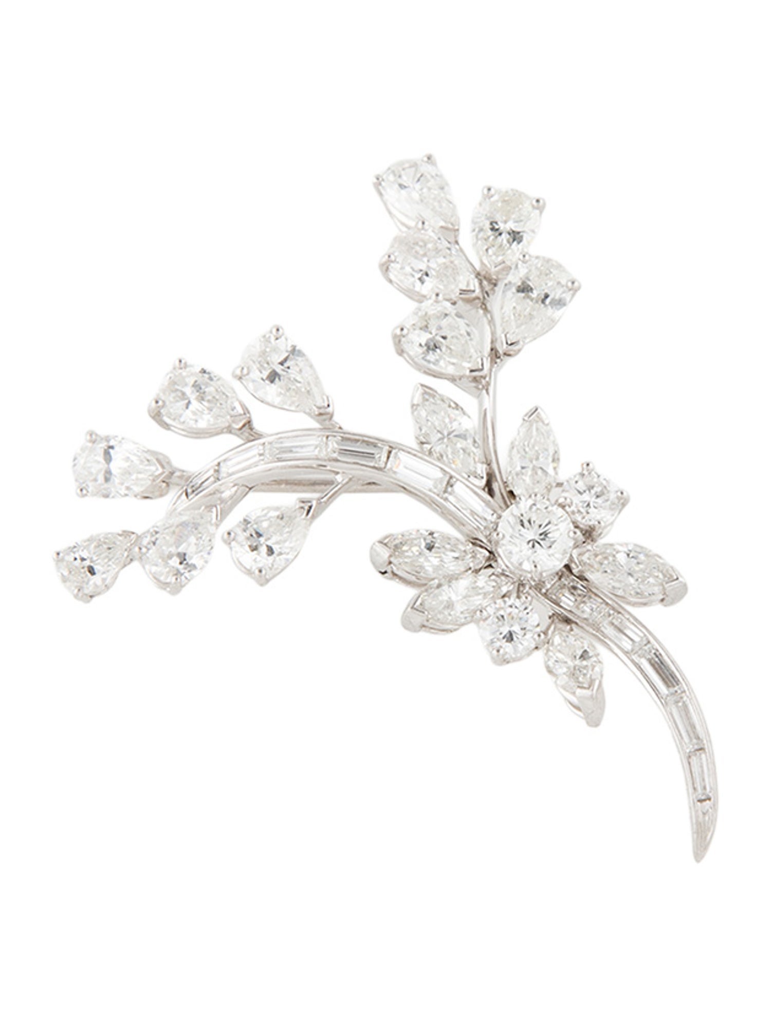 Brooch Platinum 5.86ctw Diamond Pin