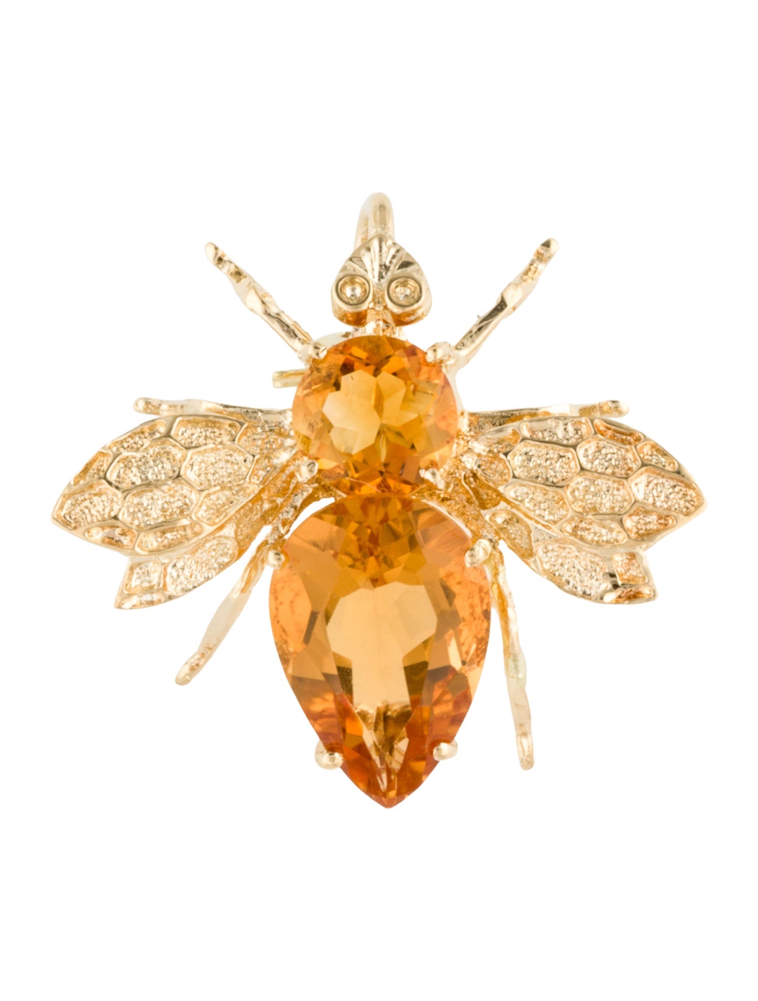 Brooch 18K 2.81ctw Citrine Bee Pendant