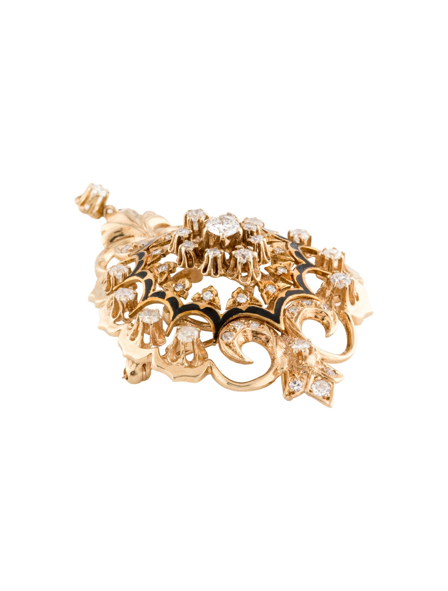 Brooch 14K 1.59ctw Diamond Pin