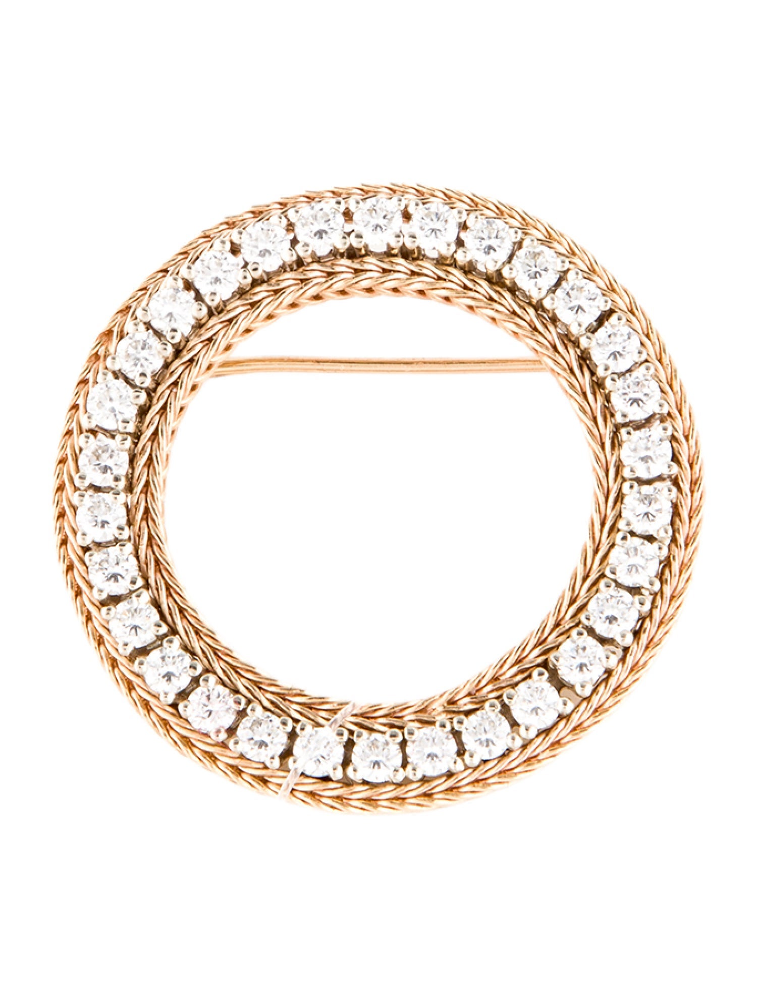 Brooch 14K 1.80ctw Diamond Dress Clip