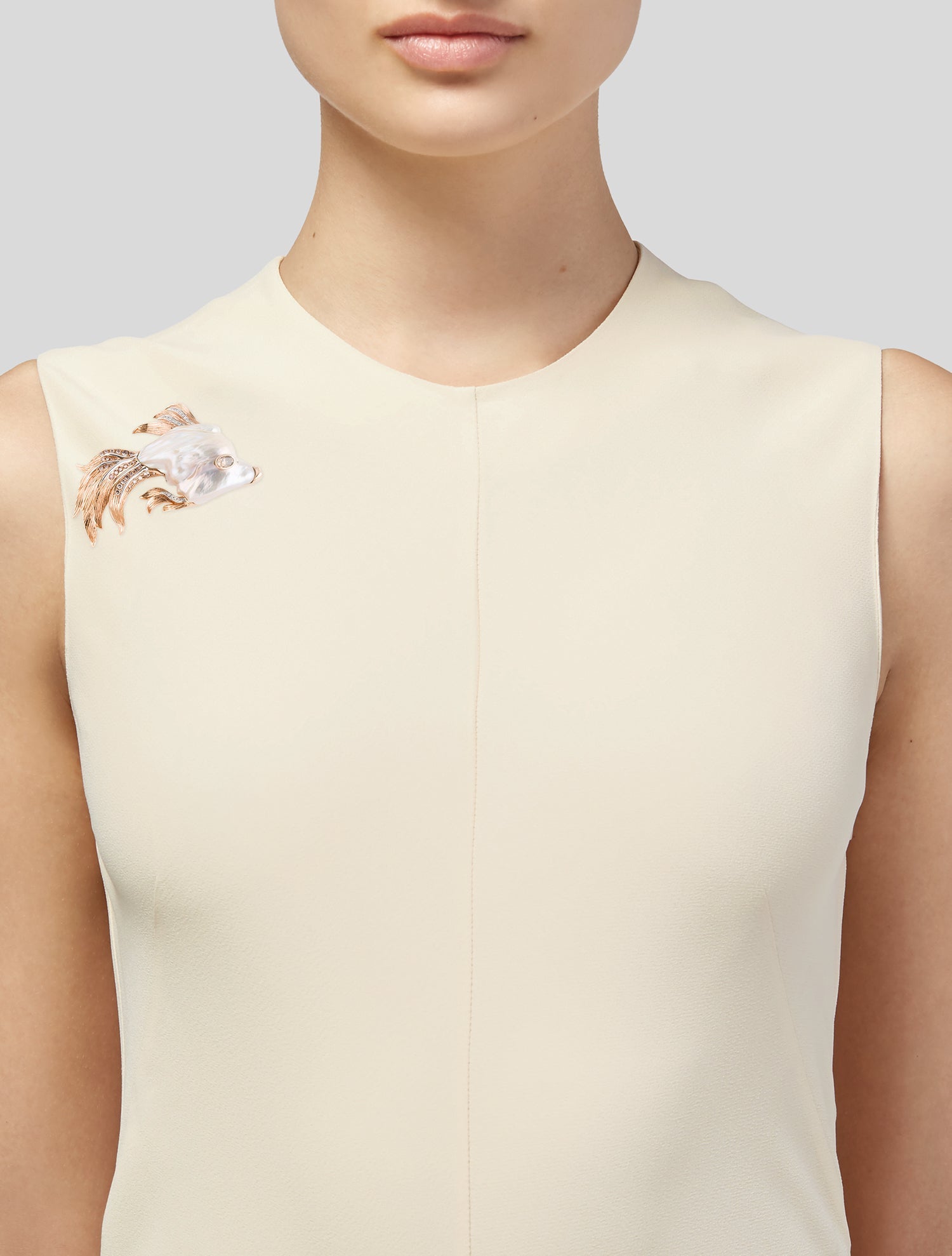 Brooch Tremonti 18K Pearl & 1.22ctw Diamond Gold Fish Pin