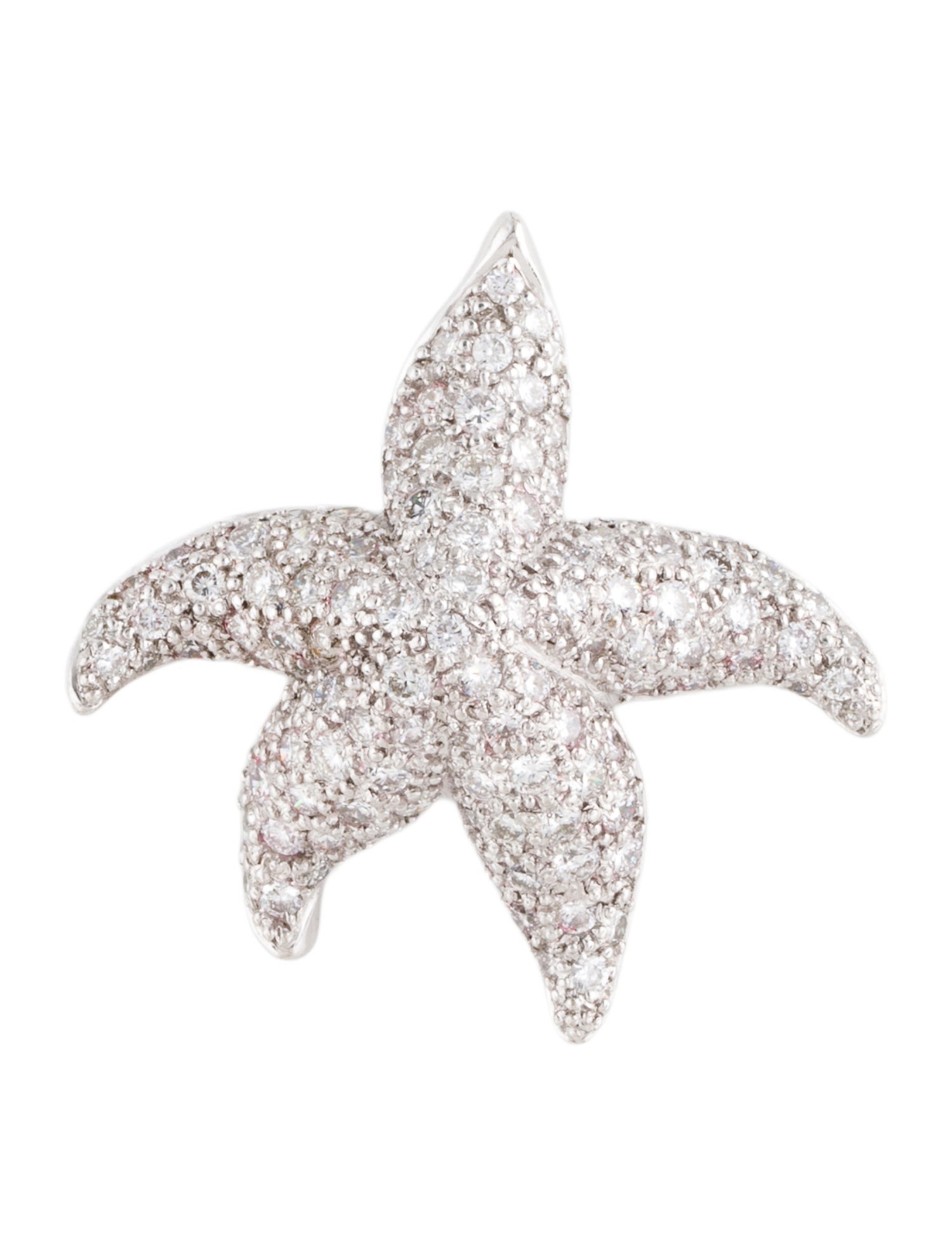Brooch 18K 1.23ctw Diamond Starfish